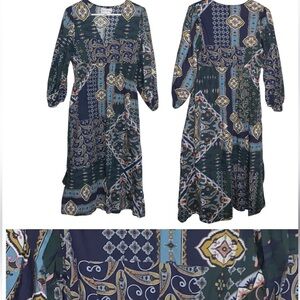 Cara Cara Patchwork Cotton Midi Dress